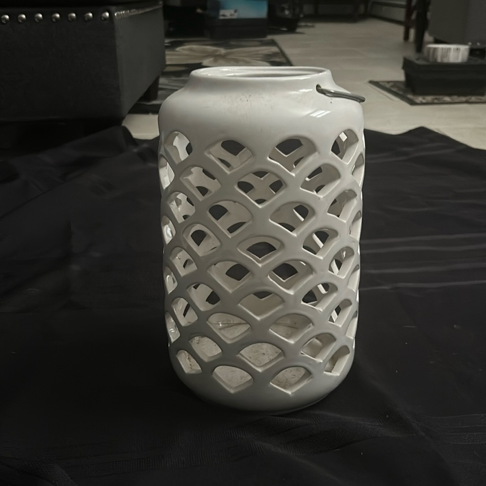 White candle holder